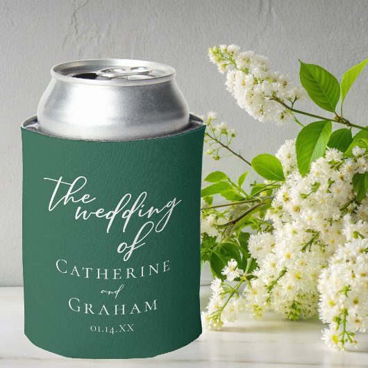 Emerald Green Forest bruiloft gepersonaliseerd Blikjeskoeler