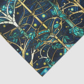 Emerald Green Forest Faux Glas in lood Patroon Tissuepapier (Detail)