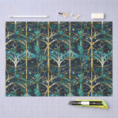 Emerald Green Forest Faux Glas in lood Patroon Tissuepapier (Craft)