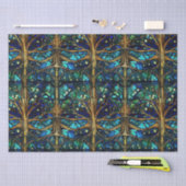 Emerald Green Forest Faux Glas in lood Patroon Tissuepapier (Craft)