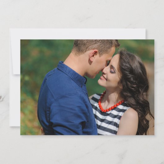 Emerald Green Forest paar foto Save The Date (Achterkant)