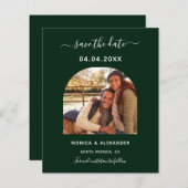 Emerald green foto arch bruiloft Save the Date (Voorkant / Achterkant)