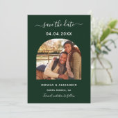 Emerald green foto bruiloft Save the Date (Staand voorkant)