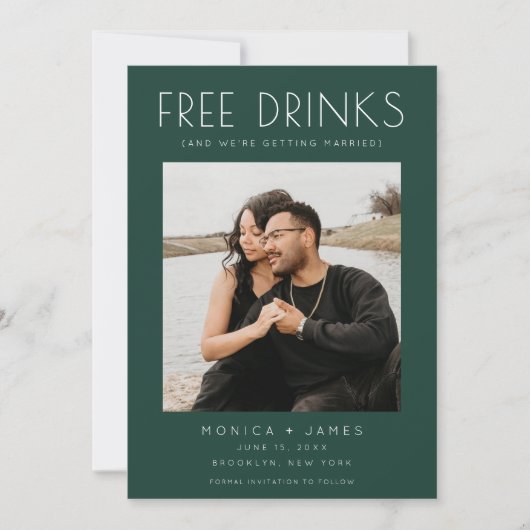 Emerald Green Funny Wedding Save the Date Aankondiging (Voorkant)