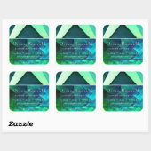 Emerald Green Gem Abstracte geometrische productla Vierkante Sticker (Vel)