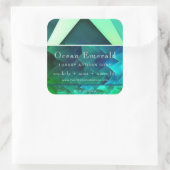 Emerald Green Gem Abstracte geometrische productla Vierkante Sticker (Tas)