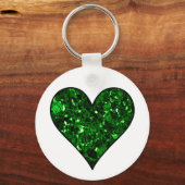 Emerald Green Gem Heart Sleutelhanger (Voorkant)