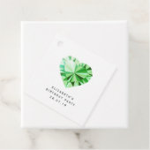 Emerald Green Gemstone Damask Bedankjes Labels (In situ)