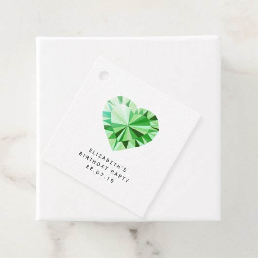 Emerald Green Gemstone Damask Bedankjes Labels (In situ)