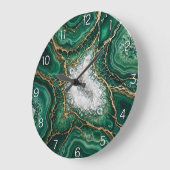 Emerald Green Geode Epoxy Wall Clock Grote Klok (Hoek)