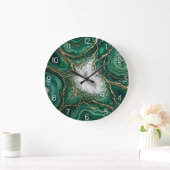 Emerald Green Geode Epoxy Wall Clock Grote Klok (Huis)