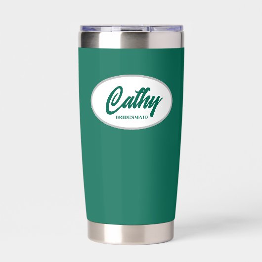 Emerald Green gestileerde bruiloft bruidsmeisje Geïsoleerde Drinkbeker (Voorkant)