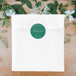 Emerald Green gestileerde bruiloft Dank u Ronde Sticker
