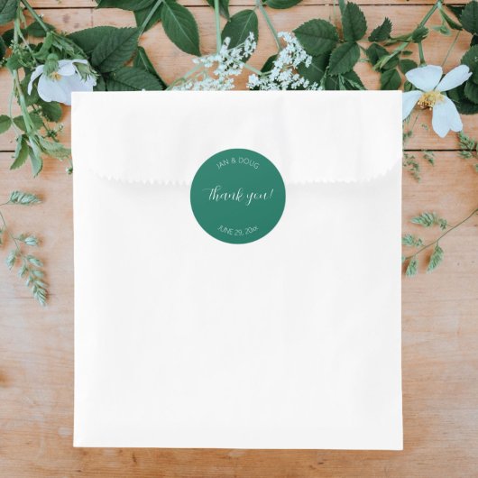 Emerald Green gestileerde bruiloft Dank u Ronde Sticker