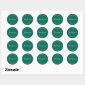 Emerald Green gestileerde bruiloft Dank u Ronde Sticker (Vel)
