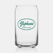 Emerald Green gestileerde naam bruidsmeisje glas (Voorkant)