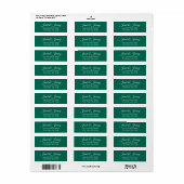 Emerald Green gestileerde naam bruiloft retouradre Etiket (Full Sheet)