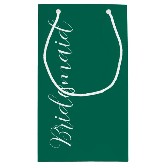 Emerald Green gestileerde script bruiloft bruidsme Klein Cadeauzakje (Achterkant)