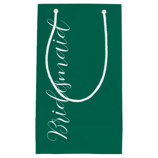 Emerald Green gestileerde script bruiloft bruidsme Klein Cadeauzakje (Voorkant)