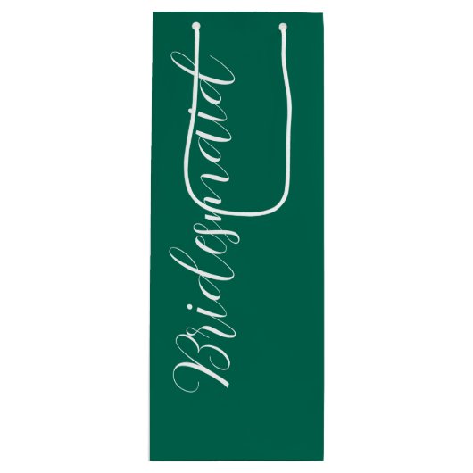 Emerald Green gestileerde script bruiloft bruidsme Wijn Cadeautas (Voorkant)