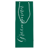 Emerald Green gestileerde script bruiloft Groomsma Wijn Cadeautas (Achterkant)