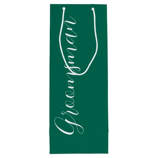 Emerald Green gestileerde script bruiloft Groomsma Wijn Cadeautas (Achterkant)