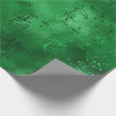 Emerald Green Glam Damask Pattern Cadeaupapier (Hoek)