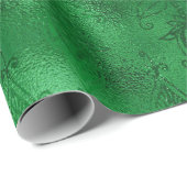 Emerald Green Glam Damask Pattern Cadeaupapier (Rol Hoek)