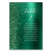 Emerald Green Glam Glitter Metallic Script Wedding Kaart (Voorkant)