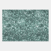 Emerald Green Glam Glitter Stripes Inpakpapier Vel (Voorkant 3)