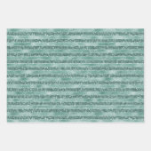 Emerald Green Glam Glitter Stripes Inpakpapier Vel (Voorkant)