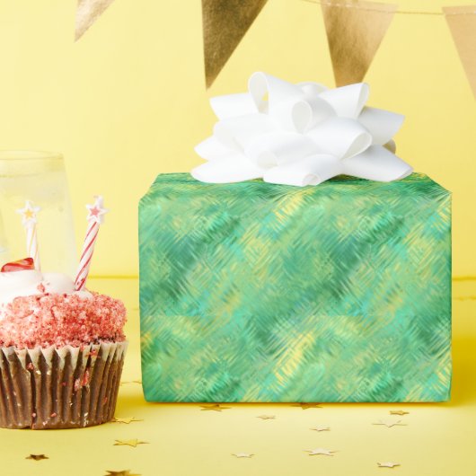 Emerald Green Glassy Texture Cadeaupapier (Verjaardagsfeest)