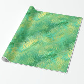 Emerald Green Glassy Texture Cadeaupapier (Uitgerold)