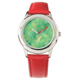Emerald Green Glassy Texture Horloge