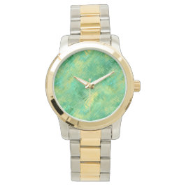 Emerald Green Glassy Texture Horloge