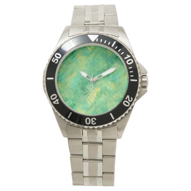 Emerald Green Glassy Texture Horloge (Voorkant)