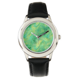 Emerald Green Glassy Texture Horloge
