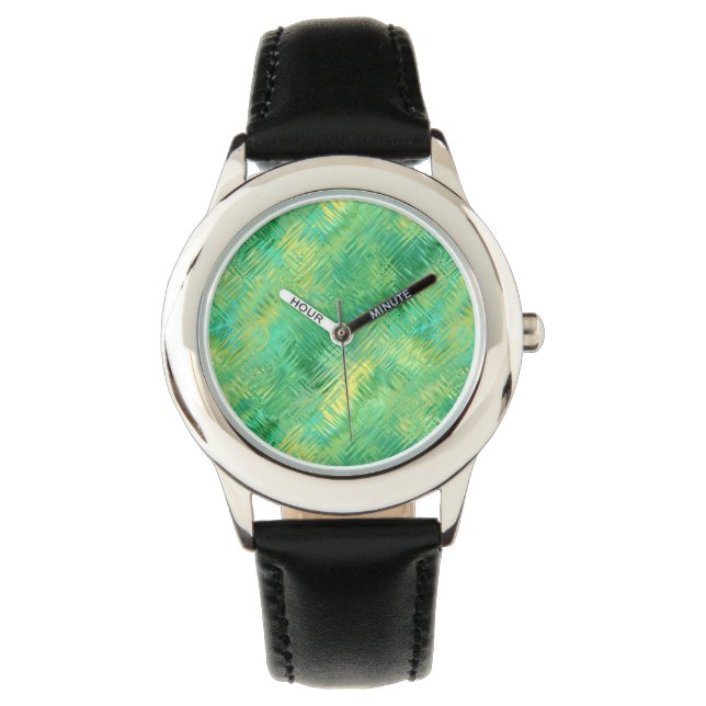 Emerald Green Glassy Texture Horloge (Voorkant)