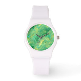 Emerald Green Glassy Texture Horloge