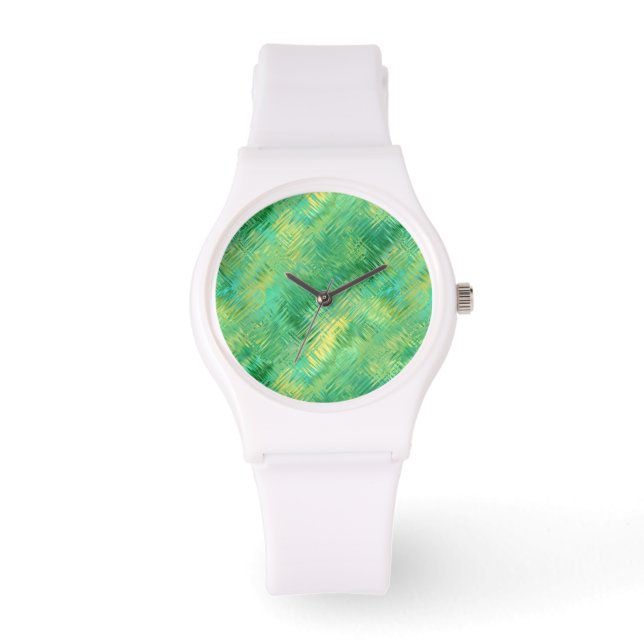 Emerald Green Glassy Texture Horloge (Voorkant)