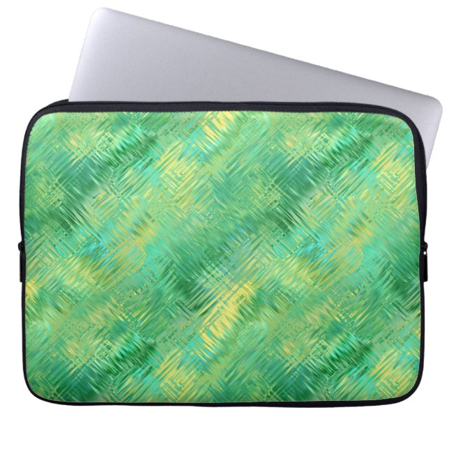 Emerald Green Glassy Texture Laptop Sleeve (Voorkant)