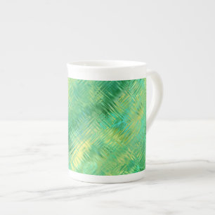 Emerald Green Glassy Texture Porselein Kop