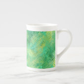 Emerald Green Glassy Texture Porselein Kop (Rechts)