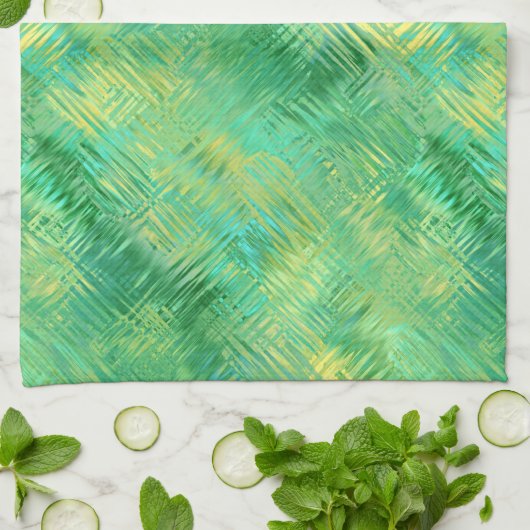 Emerald Green Glassy Texture Theedoek (Gevouwen)