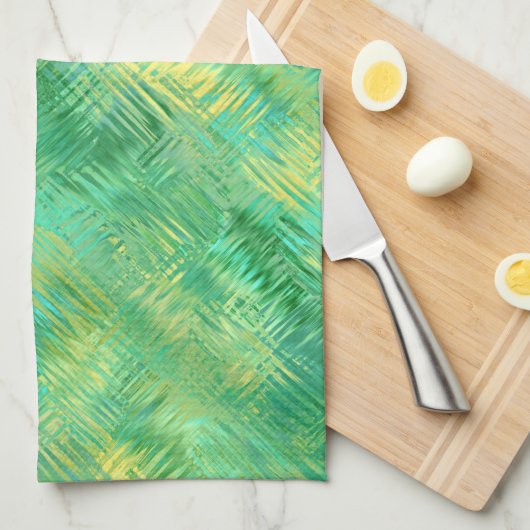 Emerald Green Glassy Texture Theedoek (Quarter Fold)