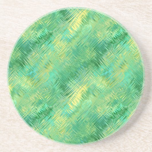 Emerald Green Glassy Texture Zandsteen Onderzetter (Voorkant)