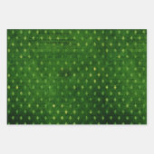 Emerald Green Glimmer Grunge Damask Script Inpakpapier Vel (Voorkant 3)