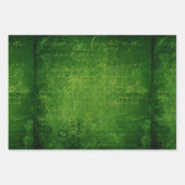 Emerald Green Glimmer Grunge Damask Script Inpakpapier Vel (Voorkant 2)