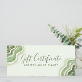 Emerald Green Glitter Agate Geode Gift Certificate (Staand voorkant)