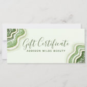 Emerald Green Glitter Agate Geode Gift Certificate (Voorkant)